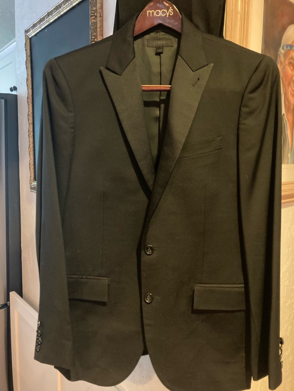 J. Crew Men's Black Ludlow Slim Fit Tuxedo Jacket and pants in Italian Wool